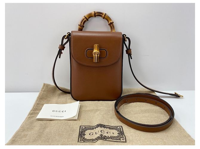 Bolsa de Ombro Gucci Bamboo Marrom - vista 13