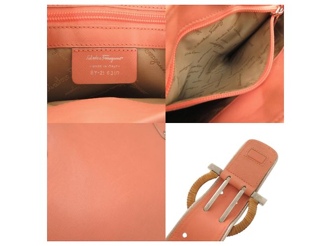 Borsa in pelle rosa Salvatore Ferragamo - vista 10
