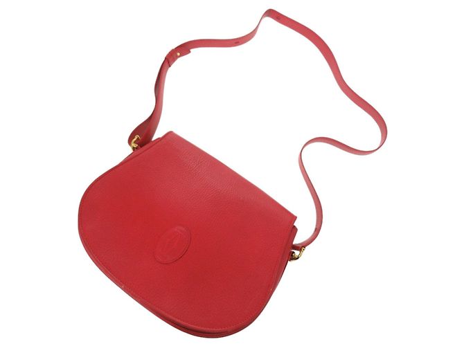 Borsa a tracolla Cartier Must de Leather Red Rosso - vista 5