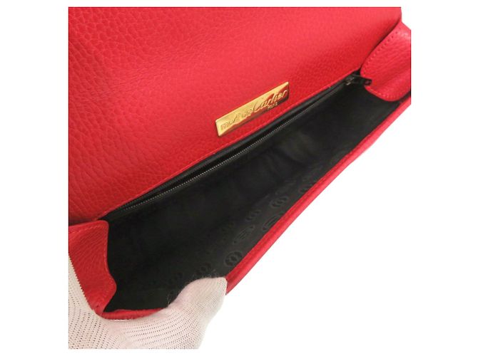 Borsa a tracolla Cartier Must de Leather Red Rosso - vista 6