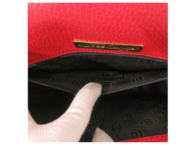Borsa a tracolla Cartier Must de Leather Red Rosso - vista 7