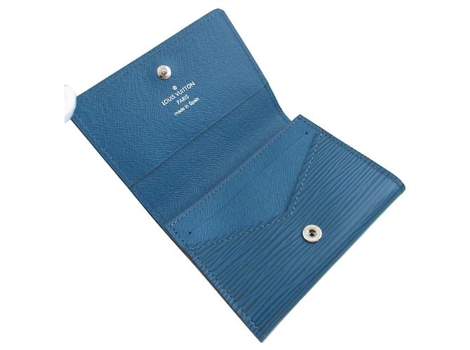 Tarjetero Louis Vuitton de piel Epi Verde Azul claro - vista 3