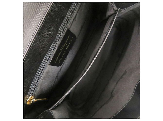 Borsa a mano in pelle 2-Way Gancini Salvatore Ferragamo Nero - vista 6