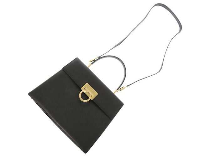Borsa a mano in pelle 2-Way Gancini Salvatore Ferragamo Nero - vista 9