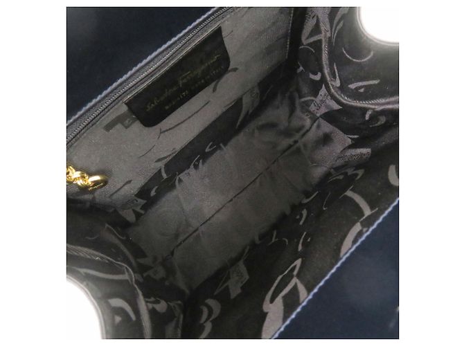 Borsa a mano in pelle 2-Way Salvatore Ferragamo Vara Ribbon Blu navy - vista 6
