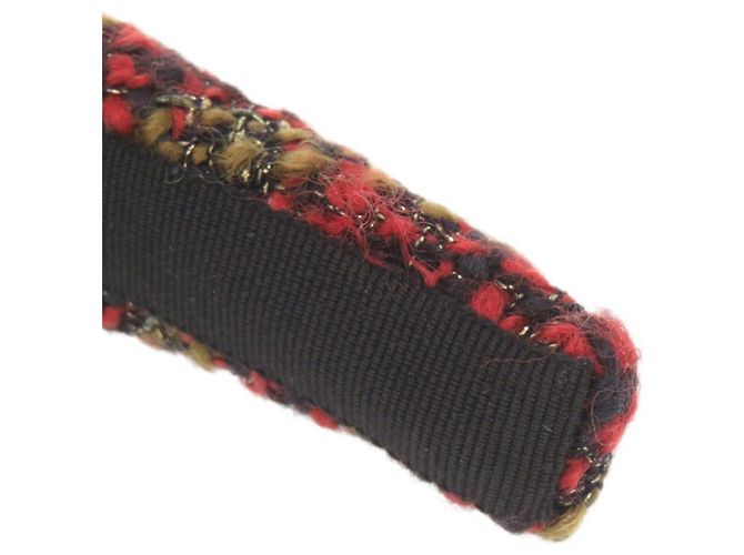 Fascia per capelli Chanel Coco Mark in tweed rosso - vista 5