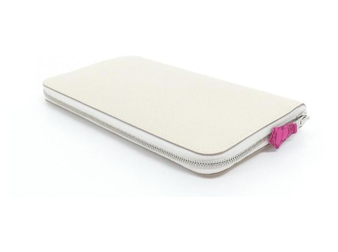 Hermès Portafoglio lungo Hermes CLIC CEST NOUE in Rose Tyrien e White Rosa Bianco - vista 2