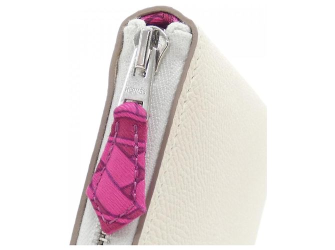 Hermès Portafoglio lungo Hermes CLIC CEST NOUE in Rose Tyrien e White Rosa Bianco - vista 4