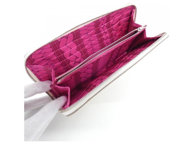 Hermès Portafoglio lungo Hermes CLIC CEST NOUE in Rose Tyrien e White Rosa Bianco - vista 5