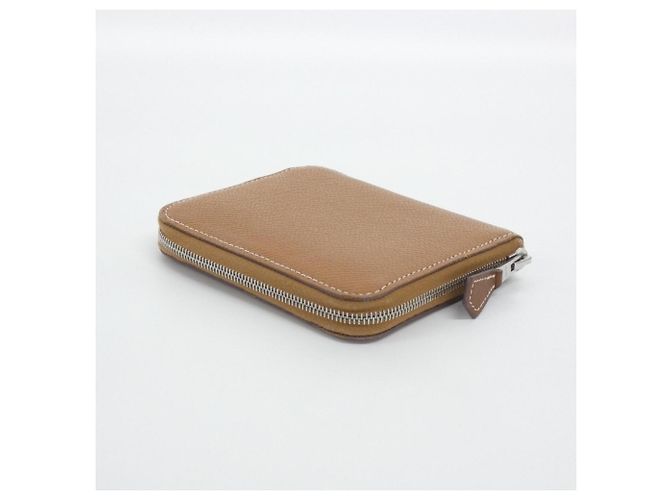 Silk In Hermès Cartera compacta Hermes Cliquetis Tattoo Aquarelle de seda Beige Dorado Azul claro - vista 2