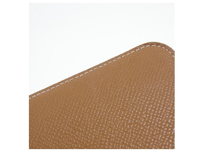 Silk In Hermès Cartera compacta Hermes Cliquetis Tattoo Aquarelle de seda Beige Dorado Azul claro - vista 5