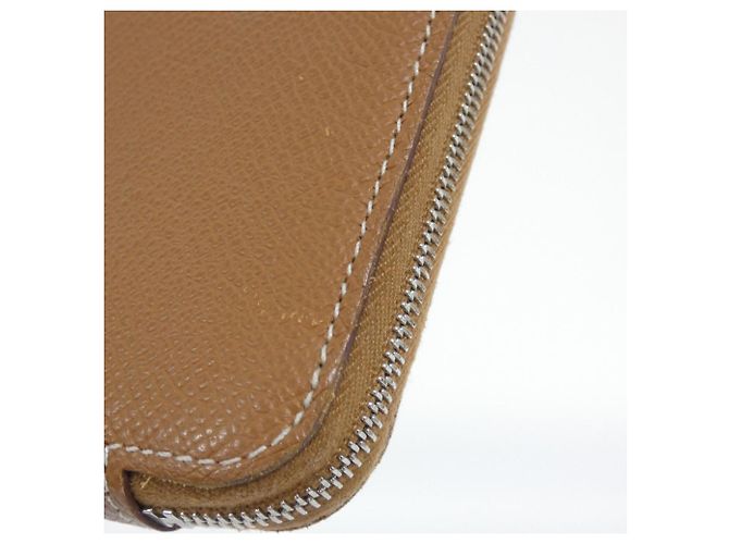 Silk In Hermès Cartera compacta Hermes Cliquetis Tattoo Aquarelle de seda Beige Dorado Azul claro - vista 6
