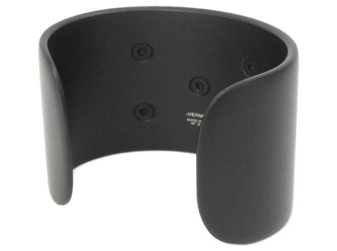 Hermes Hermès Collier de Chien Bangle in alluminio nero - vista 2