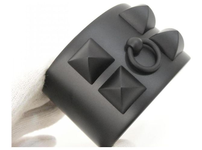 Hermes Hermès Collier de Chien Bangle in alluminio nero - vista 3