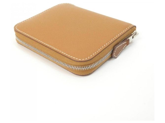 Hermès Cartera compacta de seda Hermes Fantaisie Botanique Castaño Rosa Dorado - vista 2