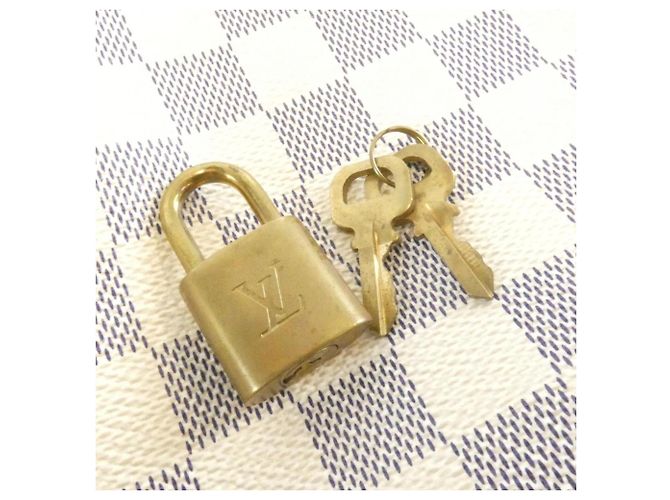 Borsa Louis Vuitton Damier Azur Speedy Boston Bianco Blu - vista 3