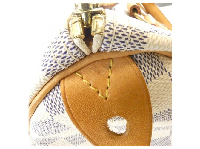Borsa Louis Vuitton Damier Azur Speedy Boston Bianco Blu - vista 5