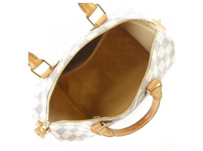 Borsa Louis Vuitton Damier Azur Speedy Boston Bianco Blu - vista 8