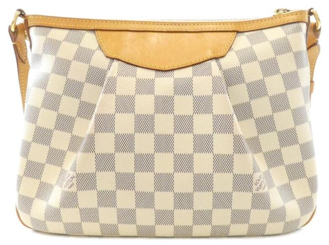 Borsa a tracolla Louis Vuitton Damier Azur Siracusa PM Bianco Blu - vista 2