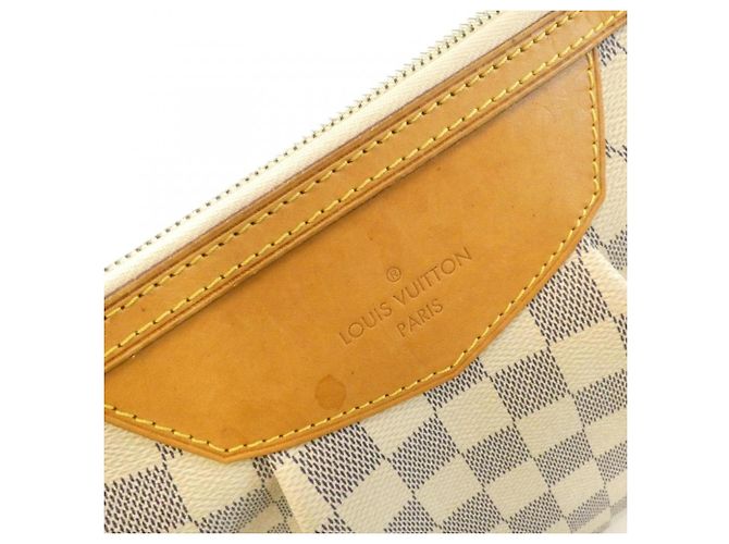 Borsa a tracolla Louis Vuitton Damier Azur Siracusa PM Bianco Blu - vista 5