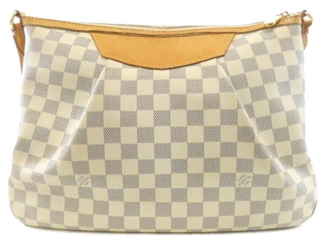 Borsa a tracolla Louis Vuitton Damier Azur Siracusa MM Bianco Blu - vista 2
