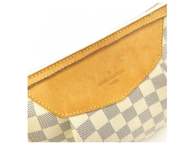 Borsa a tracolla Louis Vuitton Damier Azur Siracusa MM Bianco Blu - vista 5