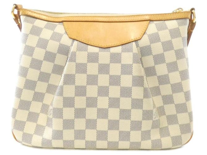Borsa a tracolla Louis Vuitton Damier Azur Siracusa PM Bianco Blu - vista 2