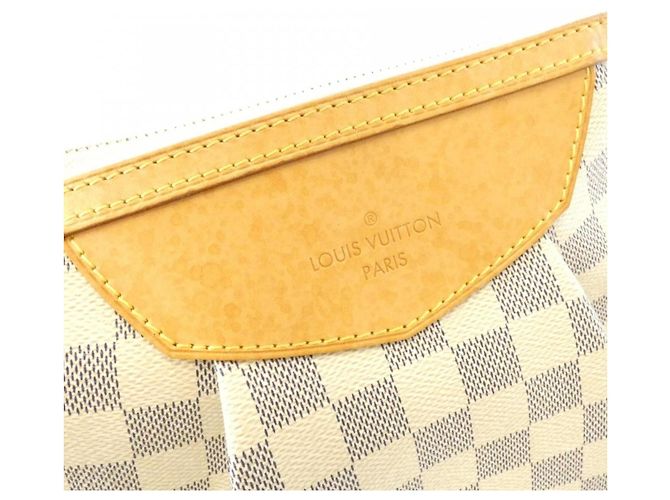 Borsa a tracolla Louis Vuitton Damier Azur Siracusa PM Bianco Blu - vista 5