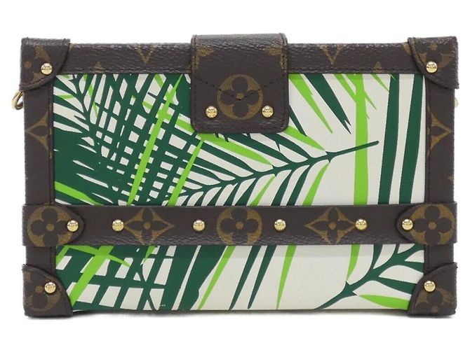 Borsa a tracolla Louis Vuitton Petite Malle M41555 Marrone Verde Verde chiaro - vista 2