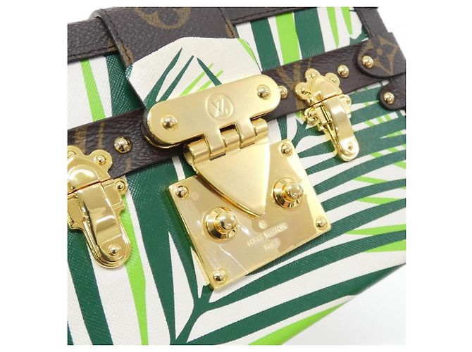 Borsa a tracolla Louis Vuitton Petite Malle M41555 Marrone Verde Verde chiaro - vista 4