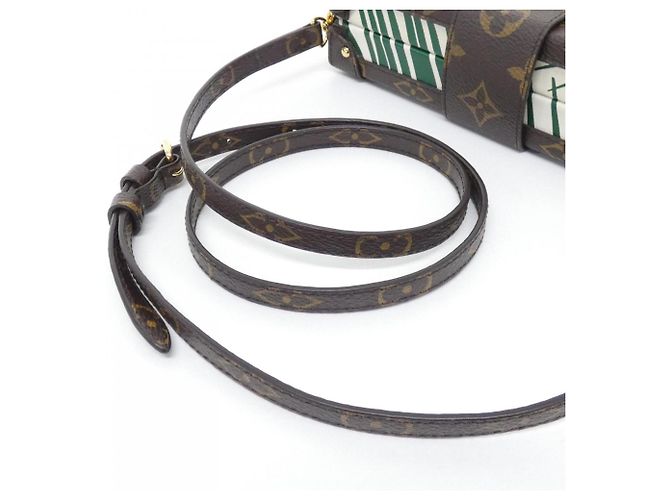 Borsa a tracolla Louis Vuitton Petite Malle M41555 Marrone Verde Verde chiaro - vista 5
