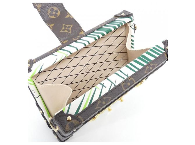 Borsa a tracolla Louis Vuitton Petite Malle M41555 Marrone Verde Verde chiaro - vista 6