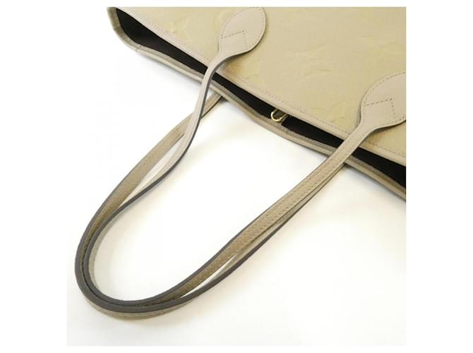 Borsa Louis Vuitton Monogram Empreinte Neverfull MM Beige Grigio - vista 4