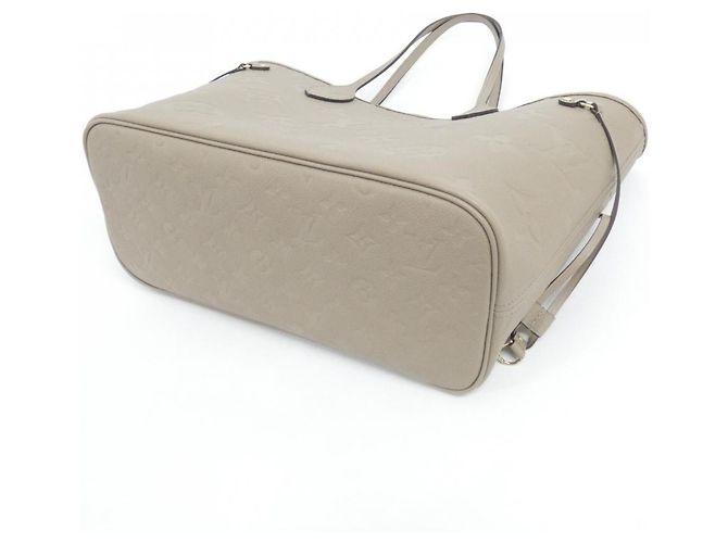 Borsa Louis Vuitton Monogram Empreinte Neverfull MM Beige Grigio - vista 2