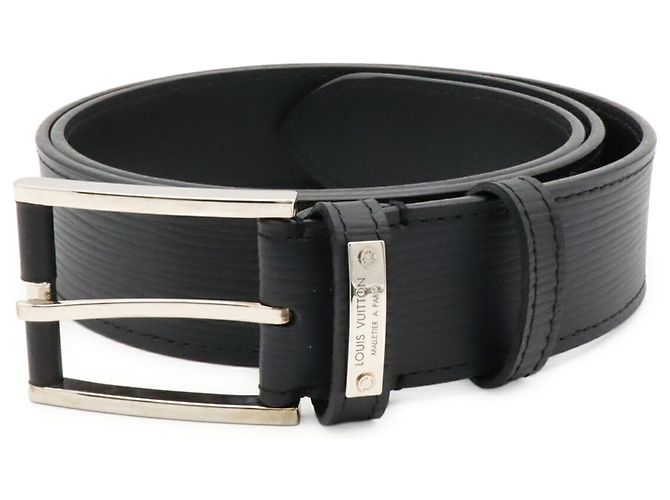 Cintura Louis Vuitton in pelle Epi Nero - vista 2