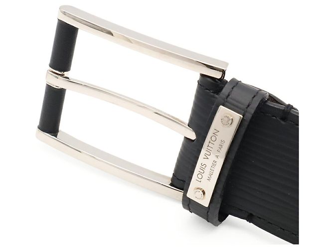 Cintura Louis Vuitton in pelle Epi Nero - vista 4