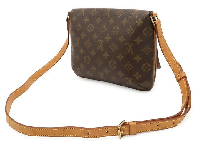 Borsa a tracolla lunga Louis Vuitton Monogram Musette Tango Marrone Monogramma - vista 3