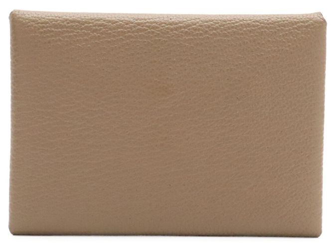 Hermès Hermes Calvi Duo Geldbörse/Münzbeutel Grau Taupe - Ansicht 2