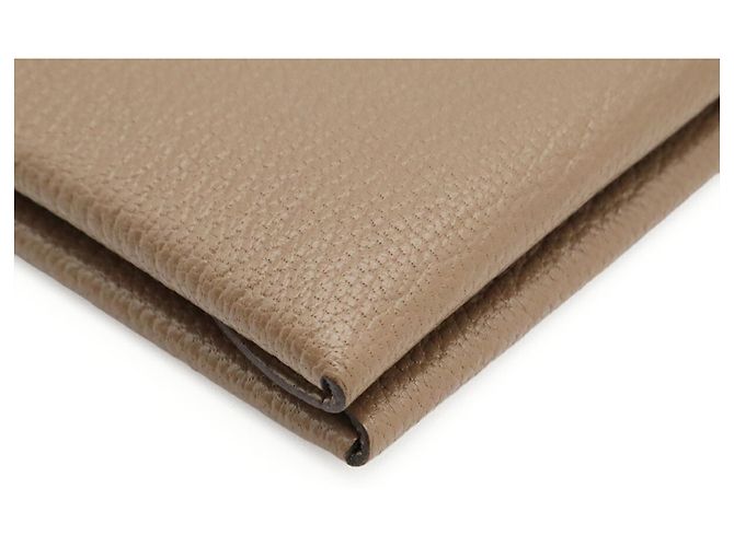 Hermès Hermes Calvi Duo Geldbörse/Münzbeutel Grau Taupe - Ansicht 4