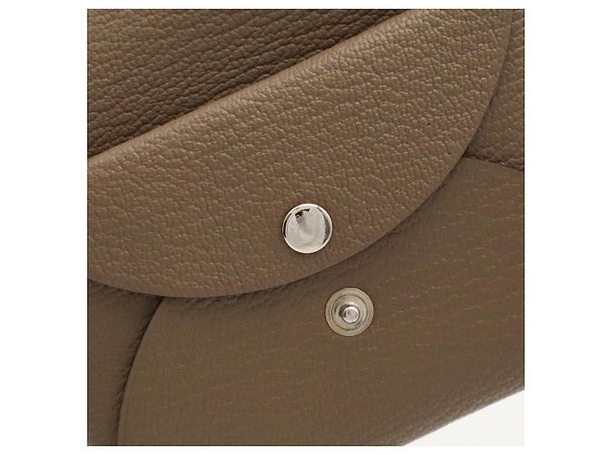 Hermès Hermes Calvi Duo Geldbörse/Münzbeutel Grau Taupe - Ansicht 6