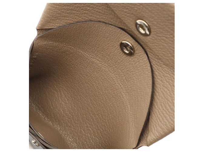 Hermès Hermes Calvi Duo Geldbörse/Münzbeutel Grau Taupe - Ansicht 8