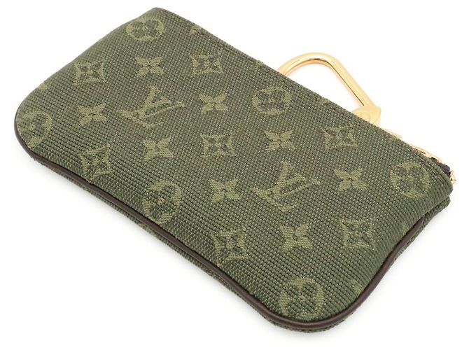 Louis Vuitton Monogram Mini Lin Pochette Cle Wallet Verde Caqui - vista 3