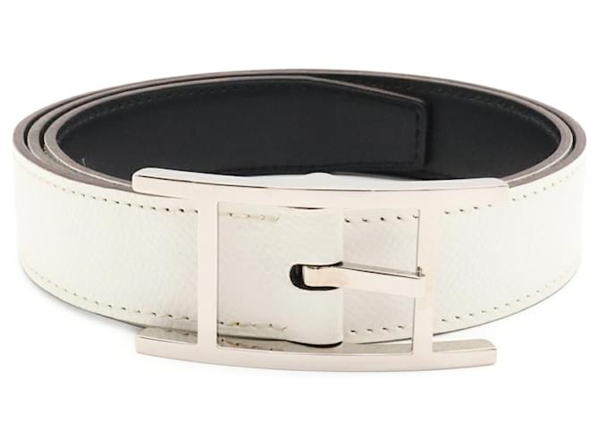 Hermès HERMES Api 3 Wendelgürtel aus Leder Schwarz Weiß - Ansicht 2