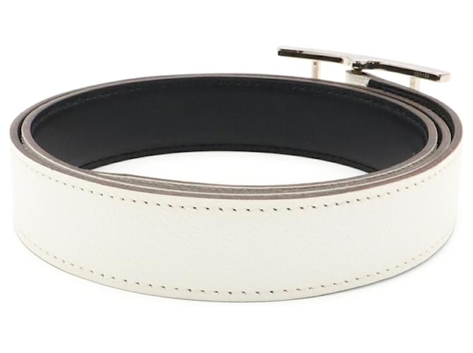 Hermès HERMES Api 3 Wendelgürtel aus Leder Schwarz Weiß - Ansicht 3