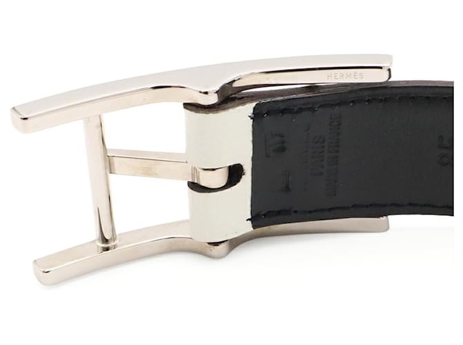 Hermès HERMES Api 3 Wendelgürtel aus Leder Schwarz Weiß - Ansicht 5