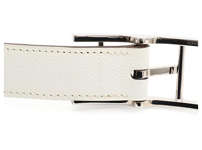Hermès HERMES Api 3 Wendelgürtel aus Leder Schwarz Weiß - Ansicht 6