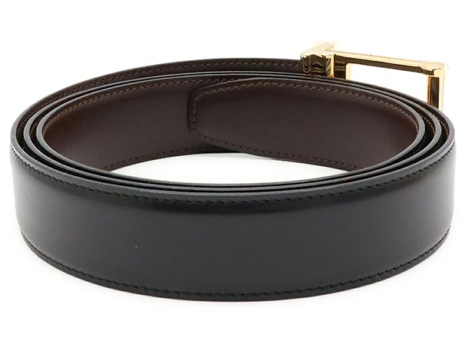 Bvlgari Bulgari Square Buckle Reversible Belt Brown Black Dark brown - view 3