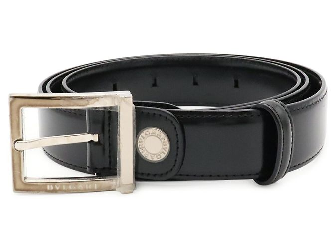 Bulgari Bvlgari Ledergürtel mit quadratischer Schnalle Schwarz - Ansicht 2