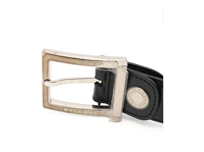 Bulgari Bvlgari Ledergürtel mit quadratischer Schnalle Schwarz - Ansicht 4