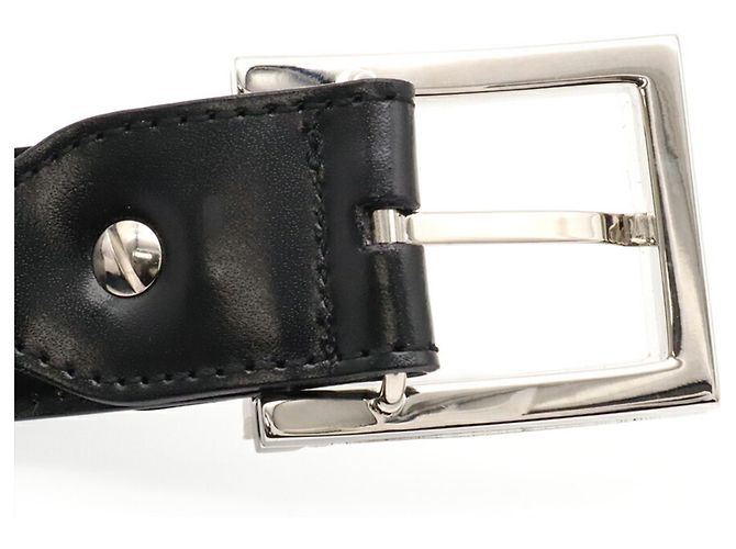 Bulgari Bvlgari Ledergürtel mit quadratischer Schnalle Schwarz - Ansicht 5